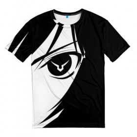 Мужская футболка 3D с принтом Code Geass (Глаз Лелуша). в Тюмени, 100% полиэфир | прямой крой, круглый вырез горловины, длина до линии бедер | Тематика изображения на принте: аниме | глаз лелуша | знак гиаса | код гиас | силуэт | эмблема