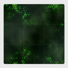 Магнитный плакат 3Х3 с принтом ЗЕЛЕНАЯ БРОНЯ в Тюмени, Полимерный материал с магнитным слоем | 9 деталей размером 9*9 см | Тематика изображения на принте: abstraction | cyber | cyberpunk | future | geometry | hexagon | neon | techno | texture | абстракция | броня | геометрия | кибер | краски | неон | неоновый | сетка | соты | стальная броня | текстура | шестигранники