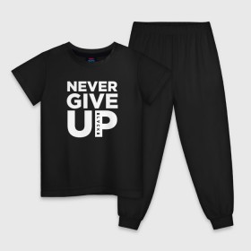 Детская пижама хлопок с принтом Never Give UP в Тюмени, 100% хлопок |  брюки и футболка прямого кроя, без карманов, на брюках мягкая резинка на поясе и по низу штанин
 | blackb | blvckb | never give up | salah | ливерпуль | салах