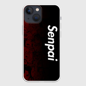 Чехол для iPhone 13 mini с принтом Senpai (Ahegao) в Тюмени,  |  | 2 versia | ahegao | anime | manga | paint | red | sempai | senpai | sup | supreme | trend | white | аниме | белый | манга | семпай | сенпай | суп | суприм