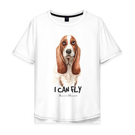Мужская футболка хлопок Oversize с принтом Бассет-хаунд в Тюмени, 100% хлопок | свободный крой, круглый ворот, “спинка” длиннее передней части | dog | бассет | бассет хаунд | собака | собаки | хаунд