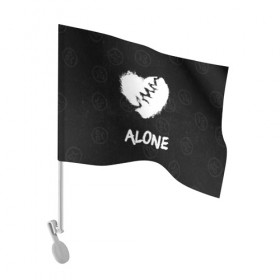 Флаг для автомобиля с принтом Alone в Тюмени, 100% полиэстер | Размер: 30*21 см | alone | baby | bad | broken | cry | lil | lil peep | peep | rap | rose | sad | tentacion | xxxtentacion | лил | лил пип | пип | реп | роза | сердце | тентасион