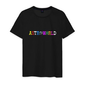 Мужская футболка хлопок с принтом astroworld в Тюмени, 100% хлопок | прямой крой, круглый вырез горловины, длина до линии бедер, слегка спущенное плечо. | Тематика изображения на принте: astroworld | astroworld merch | astroworld travis | merch | travis scott | travis scott astroworld | альбом astroworld | дженнер трэвис скотт | трэвис скотт