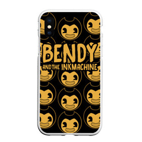 Чехол для iPhone XS Max матовый с принтом Bendy And The Ink Machine (35) в Тюмени, Силикон | Область печати: задняя сторона чехла, без боковых панелей | bendy | bendy and the ink machine | devil | game | horror | ink | mask | бенди | бенди и чернильная машина | краска | чернила