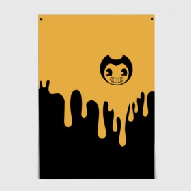 Постер с принтом Bendy And The Ink Machine (37) в Тюмени, 100% бумага
 | бумага, плотность 150 мг. Матовая, но за счет высокого коэффициента гладкости имеет небольшой блеск и дает на свету блики, но в отличии от глянцевой бумаги не покрыта лаком | bendy | bendy and the ink machine | devil | game | horror | ink | mask | бенди | бенди и чернильная машина | краска | чернила