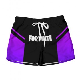 Женские шорты 3D с принтом FORTNITE SEASON 9 в Тюмени, 100% полиэстер | прямой крой, два кармана без застежек по бокам. Мягкая трикотажная резинка на поясе, внутри которой широкие завязки. Длина до середины бедра | 2019 | armor | armour | cybersport | esport | fortnite | game | logo | season 9 | броня | игра | киберспорт | сезон 9 | фиолетовый | фортнайт