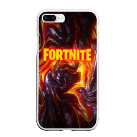 Чехол для iPhone 7Plus/8 Plus матовый с принтом FORTNITE LIQUID FIRE в Тюмени, Силикон | Область печати: задняя сторона чехла, без боковых панелей | 2019 | armor | armour | cybersport | esport | fortnite | game | llama | logo | броня | игра | киберспорт | лава. | лама | фиолетовый | фирменные цвета | фортнайт