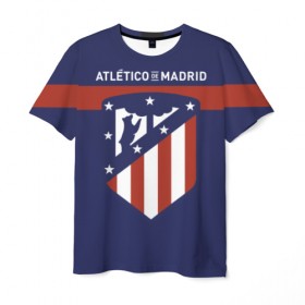 Мужская футболка 3D с принтом Atletico de Madrid в Тюмени, 100% полиэфир | прямой крой, круглый вырез горловины, длина до линии бедер | atletico | atletico madrid | атлетико | атлетико мадрид | мадрид | фк атлетико | футбол