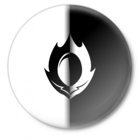 Значок с принтом Code Geass ( Black-White). в Тюмени,  металл | круглая форма, металлическая застежка в виде булавки | аниме | знак гиаса | код гиас | силуэт | эмблема