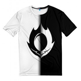 Мужская футболка 3D с принтом Code Geass ( Black-White). в Тюмени, 100% полиэфир | прямой крой, круглый вырез горловины, длина до линии бедер | аниме | знак гиаса | код гиас | силуэт | эмблема