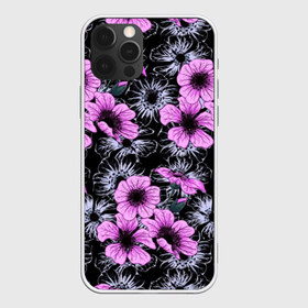 Чехол для iPhone 12 Pro Max с принтом Purple wild flowers в Тюмени, Силикон |  | Тематика изображения на принте: art | flowers | leaves | арт | букет | лепестки | листья | художество | цветок | цветы