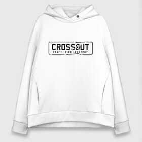 Женское худи Oversize хлопок с принтом Crossot Лого в Тюмени, френч-терри — 70% хлопок, 30% полиэстер. Мягкий теплый начес внутри —100% хлопок | боковые карманы, эластичные манжеты и нижняя кромка, капюшон на магнитной кнопке | Тематика изображения на принте: craft | craftridedestroy | crossout | destroy | game | pc | pc game | ps3 | ps4 | ride | wiki | xbox