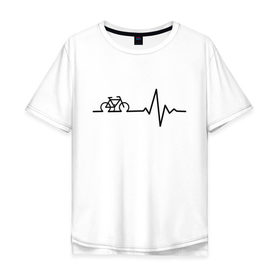 Мужская футболка хлопок Oversize с принтом Велоспорт 1 в Тюмени, 100% хлопок | свободный крой, круглый ворот, “спинка” длиннее передней части | Тематика изображения на принте: велосипед | велоспорт | кардио