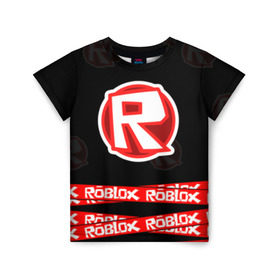 Детская футболка 3D с принтом Roblox 2 в Тюмени, 100% гипоаллергенный полиэфир | прямой крой, круглый вырез горловины, длина до линии бедер, чуть спущенное плечо, ткань немного тянется | Тематика изображения на принте: game | minecraft | roblox | игра | майнкрафт | роблокс
