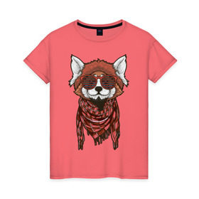 Женская футболка хлопок с принтом Red panda в Тюмени, 100% хлопок | прямой крой, круглый вырез горловины, длина до линии бедер, слегка спущенное плечо | panda | животные | звери | панда | панды | природа