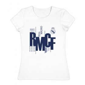 Женская футболка хлопок с принтом Real Madrid - Printed Graphic в Тюмени, 100% хлопок | прямой крой, круглый вырез горловины, длина до линии бедер, слегка спущенное плечо | 0x000000123 | real madrid | реал мадрид