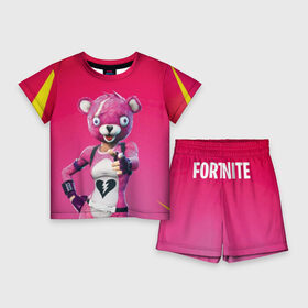 Детский костюм с шортами 3D с принтом Only You в Тюмени,  |  | battle royale | bear | fortnite | pink | батл роял | медведь | розовый | фортнайт | фурри