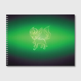 Альбом для рисования с принтом Green Fox в Тюмени, 100% бумага
 | матовая бумага, плотность 200 мг. | detective pikachu | pikachu | pokeball | pokemon | детектив пикачу | пикачу | покебол | покемон