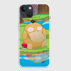 Чехол для iPhone 13 с принтом Псайдак в Тюмени,  |  | detective pikachu | pikachu | pokeball | pokemon | psyduck | детектив пикачу | пикачу | покебол | покемон | псайдак