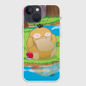 Чехол для iPhone 13 mini с принтом Псайдак в Тюмени,  |  | detective pikachu | pikachu | pokeball | pokemon | psyduck | детектив пикачу | пикачу | покебол | покемон | псайдак