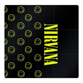 Магнитный плакат 3Х3 с принтом Nirvana 2 в Тюмени, Полимерный материал с магнитным слоем | 9 деталей размером 9*9 см | cobain | kurt | kurt cobain | nirvana | rock | smile | гитара | кобейн | курт | курт кобейн | нирвана | рок