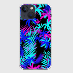 Чехол для iPhone 13 mini с принтом НЕОНОВЫЕ ТРОПИКИ   TROPICAL NEON в Тюмени,  |  | hotline miami | neon | new retro wave | outrun | outrun electro | paints | palmen | rainbow | retro | retrowave | summer | synth | synthwave | tropical | брызги | брызги красок | звёзды | космос | краски | лето | неон | пальмы | радуга | 