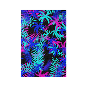 Обложка для паспорта матовая кожа с принтом НЕОНОВЫЕ ТРОПИКИ / TROPICAL NEON в Тюмени, натуральная матовая кожа | размер 19,3 х 13,7 см; прозрачные пластиковые крепления | hotline miami | neon | new retro wave | outrun | outrun electro | paints | palmen | rainbow | retro | retrowave | summer | synth | synthwave | tropical | брызги | брызги красок | звёзды | космос | краски | лето | неон | пальмы | радуга | 