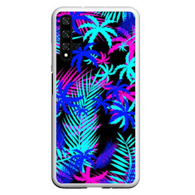 Чехол для Honor 20 с принтом НЕОНОВЫЕ ТРОПИКИ TROPICAL NEON в Тюмени, Силикон | Область печати: задняя сторона чехла, без боковых панелей | Тематика изображения на принте: hotline miami | neon | new retro wave | outrun | outrun electro | paints | palmen | rainbow | retro | retrowave | summer | synth | synthwave | tropical | брызги | брызги красок | звёзды | космос | краски | лето | неон | пальмы | радуга | 