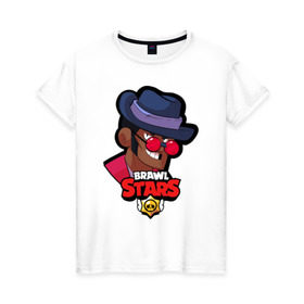 Женская футболка хлопок с принтом Brawl Stars 6 в Тюмени, 100% хлопок | прямой крой, круглый вырез горловины, длина до линии бедер, слегка спущенное плечо | android | brawl | brawl stars | clash | clash royale | game | royale | stars | андроид | игра | мобильные игры