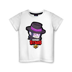 Детская футболка хлопок с принтом Brawl Stars 10 в Тюмени, 100% хлопок | круглый вырез горловины, полуприлегающий силуэт, длина до линии бедер | android | brawl | brawl stars | clash | clash royale | game | royale | stars | андроид | игра | мобильные игры