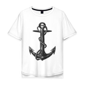 Мужская футболка хлопок Oversize с принтом ВМФ в Тюмени, 100% хлопок | свободный крой, круглый ворот, “спинка” длиннее передней части | армия | вмф | военно морской флот | море | морская пехота | моряк | моряки | морячок | солдаты | якорь