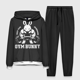 Мужской костюм 3D (с толстовкой) с принтом GYM BUNNY в Тюмени,  |  | Тематика изображения на принте: bodybuilding | diet | exercise | fitness | gym | heath | motivation | muscle | phil | training | workout | бодибилдинг | мотивация | спорт | трансформация | фитнес | эстетичный