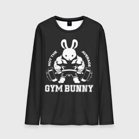 Мужской лонгслив 3D с принтом GYM BUNNY в Тюмени, 100% полиэстер | длинные рукава, круглый вырез горловины, полуприлегающий силуэт | bodybuilding | diet | exercise | fitness | gym | heath | motivation | muscle | phil | training | workout | бодибилдинг | мотивация | спорт | трансформация | фитнес | эстетичный