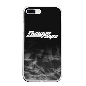 Чехол для iPhone 7Plus/8 Plus матовый с принтом DANGANRONPA в Тюмени, Силикон | Область печати: задняя сторона чехла, без боковых панелей | anime | bear | black  white | danganronpa | danganronpa monokid | kurokuma | monokuma | monotaro | rabbit | school | shirokuma | textura | аниме | главарь | монокума | текстура | чёрно белый | школа