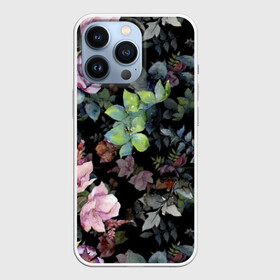 Чехол для iPhone 13 Pro с принтом Цветочный сад в Тюмени,  |  | Тематика изображения на принте: бутоны | вишня | зимняя вишня | красные ягоды | летняя | лето | листья | малина | мода | плоды | сочная | цветы | ягоды | яркая