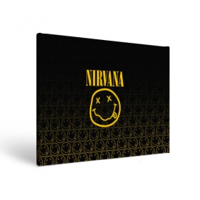 Холст прямоугольный с принтом NIRVANA в Тюмени, 100% ПВХ |  | music | nirvana | rip smile | rock | smile | группа | курт кобейн | музыка | нирвана | рок | смайл