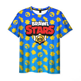 Мужская футболка 3D с принтом BRAWL STARS в Тюмени, 100% полиэфир | прямой крой, круглый вырез горловины, длина до линии бедер | android | brawl stars | games | mobile game | stars | игры | мобильные игры