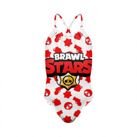 Детский купальник 3D с принтом BRAWL STARS в Тюмени, Полиэстер 85%, Спандекс 15% | Слитный крой, подклад по переду изделия, узкие бретели | android | brawl stars | games | mobile game | stars | игры | мобильные игры