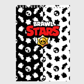 Скетчбук с принтом BRAWL STARS в Тюмени, 100% бумага
 | 48 листов, плотность листов — 100 г/м2, плотность картонной обложки — 250 г/м2. Листы скреплены сверху удобной пружинной спиралью | android | brawl stars | games | mobile game | stars | игры | мобильные игры