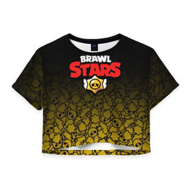 Женская футболка Cropp-top с принтом BRAWL STARS в Тюмени, 100% полиэстер | круглая горловина, длина футболки до линии талии, рукава с отворотами | android | brawl stars | games | mobile game | stars | игры | мобильные игры