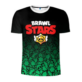 Мужская футболка 3D спортивная с принтом BRAWL STARS в Тюмени, 100% полиэстер с улучшенными характеристиками | приталенный силуэт, круглая горловина, широкие плечи, сужается к линии бедра | Тематика изображения на принте: 8 bit | 8 бит | bibi | brawl stars | crow | el brown | leon | leon shark | max | mr.p | sally leon | shark | stars | virus | werewolf | акула | биби | вирус | ворон | леон | оборотень | пингвин