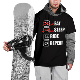 Накидка на куртку 3D с принтом Ride black в Тюмени, 100% полиэстер |  | bicycle | bike | cycle | eat | eat sleep | eat sleep repeat | eat sleep ride | eat sleep ride repeat | ride | sleep | вело | велосипед | есть | катать | повторить | спать