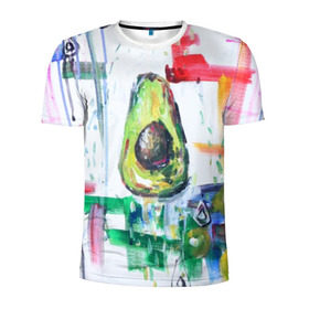 Мужская футболка 3D спортивная с принтом Авокадо авангард в Тюмени, 100% полиэстер с улучшенными характеристиками | приталенный силуэт, круглая горловина, широкие плечи, сужается к линии бедра | авокадо | веган | девушкам | здоровое питание | здоровье | люблю авокадо | овощи | пп | стильно | сыроед | фрукты