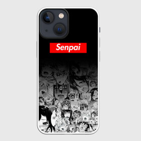 Чехол для iPhone 13 mini с принтом Senpai в Тюмени,  |  | 2 versia | ahegao | anime | manga | paint | red | sempai | senpai | sup | supreme | trend | white | аниме | белый | манга | семпай | сенпай | суп | суприм