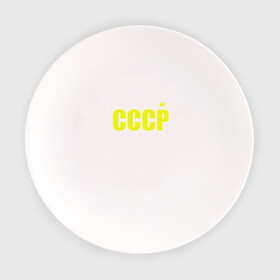Тарелка с принтом СССР в Тюмени, фарфор | диаметр - 210 мм
диаметр для нанесения принта - 120 мм | ussr | бесконечное лето | ссср | футболка ссср