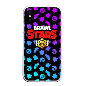 Чехол для iPhone XS Max матовый с принтом BRAWL STARS в Тюмени, Силикон | Область печати: задняя сторона чехла, без боковых панелей | 8 bit | 8 бит | bibi | brawl stars | crow | el brown | leon | leon shark | max | mr.p | sally leon | shark | stars | virus | werewolf | акула | биби | вирус | ворон | леон | оборотень | пингвин