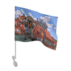 Флаг для автомобиля с принтом MINECRAFT в Тюмени, 100% полиэстер | Размер: 30*21 см | blade | blocks | creeper | cubes | game | ken | mine craft | minecraft | mobs | sword | игры | крипер | майн крафт | майнкрафт | моб