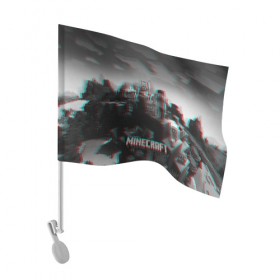 Флаг для автомобиля с принтом MINECRAFT GLITCH в Тюмени, 100% полиэстер | Размер: 30*21 см | blade | blocks | creeper | cubes | game | ken | mine craft | minecraft | mobs | sword | игры | крипер | майн крафт | майнкрафт | моб