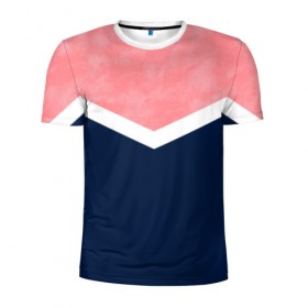 Мужская футболка 3D спортивная с принтом Простота в Тюмени, 100% полиэстер с улучшенными характеристиками | приталенный силуэт, круглая горловина, широкие плечи, сужается к линии бедра | casual | кэжуал | минимализм | простота | розовый