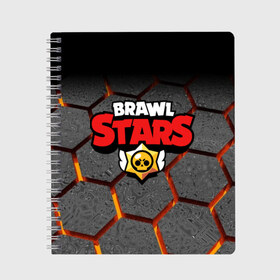 Тетрадь с принтом Brawl Stars Hex в Тюмени, 100% бумага | 48 листов, плотность листов — 60 г/м2, плотность картонной обложки — 250 г/м2. Листы скреплены сбоку удобной пружинной спиралью. Уголки страниц и обложки скругленные. Цвет линий — светло-серый
 | brawl | brawl st | brawl stars | colt | hexagon | logo | map | mobo | pattern | poco | shelly | stars | бравл | игра | игры | карта | кольт | лого | мобильные игры | патерн | паттерн | поко | соты | старс | шелли